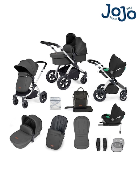 Ickle Bubba 12 Piece Grey Stomp Luxe Travel System with iSize Cirrus Car Seat (V28952) | £600