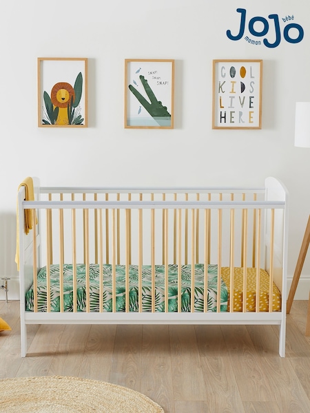 Ickle Bubba White Coleby Scandi Cot Bed and Fibre Mattress (V28970) | £230