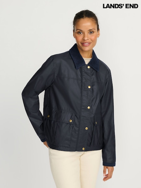 Lands' End Blue Waxed Barn Jacket (V29009) | £79