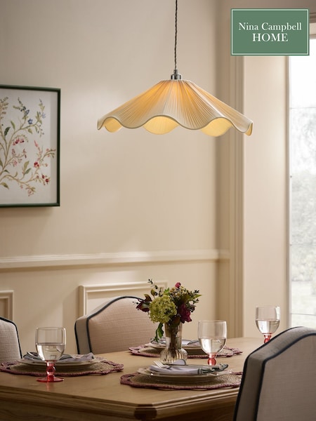 Nina Campbell Sorrel Pleated Wave Shade Ceiling Light