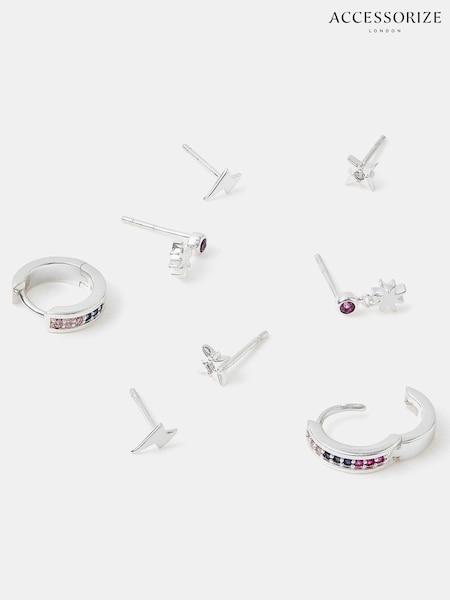 Accessorize Silver Tone 4 Pack Sterling Plated Celestial Earrings (V29190) | £22