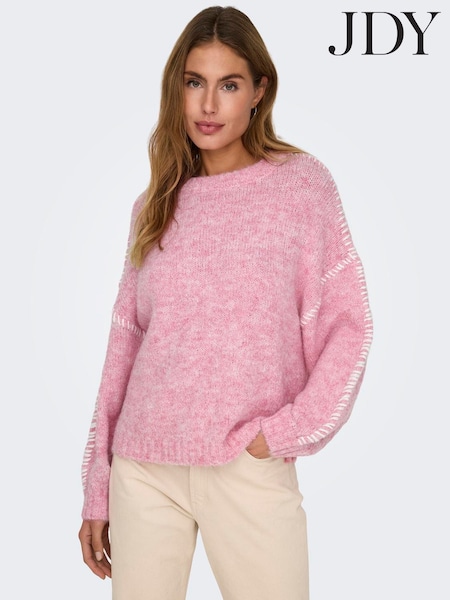 JDY Pink Cosy Stitch Detail Jumper (V29223) | £35