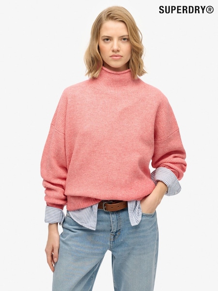 Superdry Red Slouchy Mock Neck Jumper (V29353) | £50