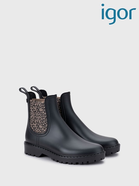 Igor Trak Leo Ankle Black Wellies (V29370) | £55
