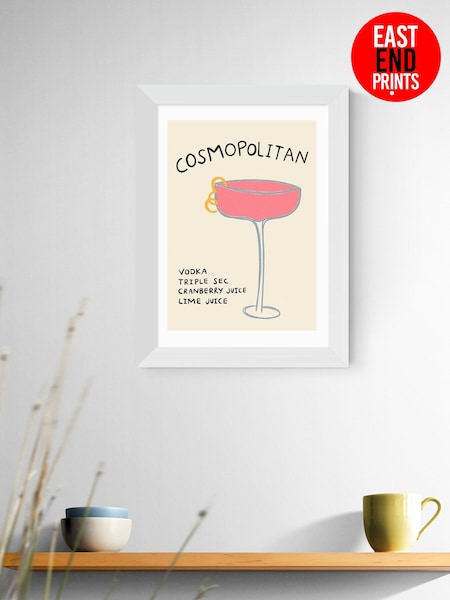 East End Prints White Cosmopolitan Wall Art Print by Amber May Art (V29500) | £50 - £130