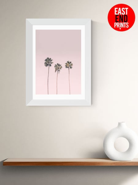 East End Prints White Palms On Pink Wall Art Print by 1x Gallery (V29515) | £50 - £130
