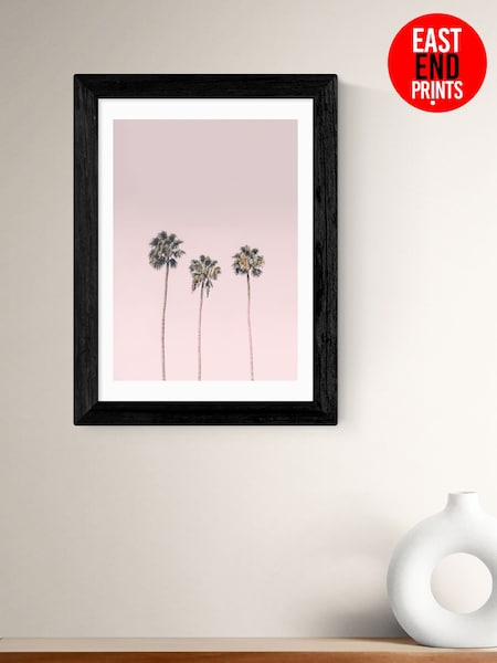 East End Prints Black Palms On Pink Wall Art Print by 1x Gallery (V29525) | £50 - £130