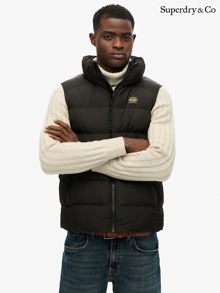 Superdry Black Sports Puffer Gilet (V29615) | £85