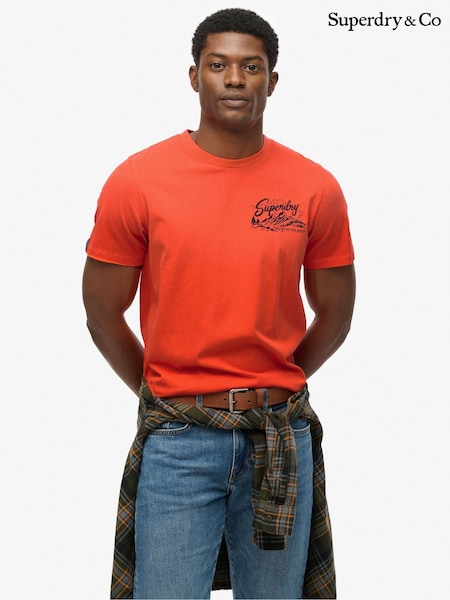 Superdry Red Lo-Fi Outdoors Relaxed T-Shirt (V29618) | £27