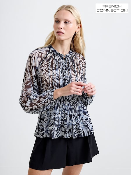French Connection Grey Emina Chiffon Allegra Top (V29750) | £75