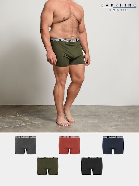 BadRhino Big & Tall Green Multi-Colour Boxers 5 Pack (V29823) | £36