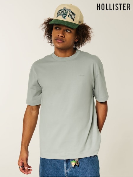 Hollister Boxy Cooling Logo Short Sleeve White T-Shirt (V29856) | £23