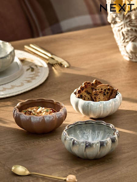 Set Of 3 Pumpkin Dip Bowls