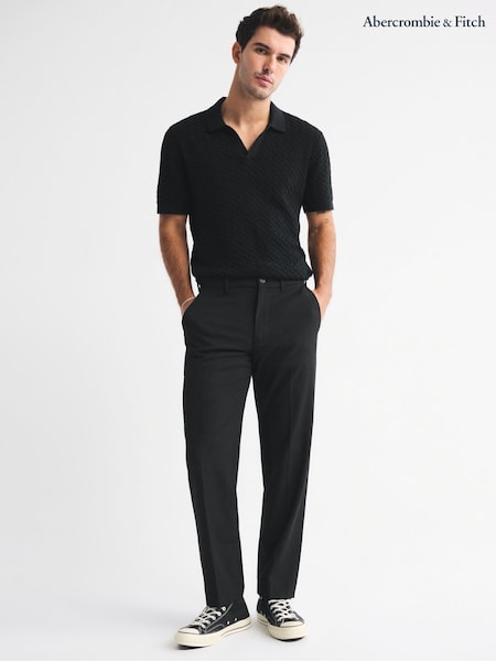 Abercrombie & Fitch Black Relaxed Straight Trousers (V30404) | £65