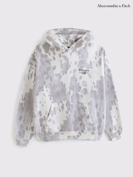 Abercrombie & Fitch Grey Pony Graphic Popover Hoodie (V30410) | £65