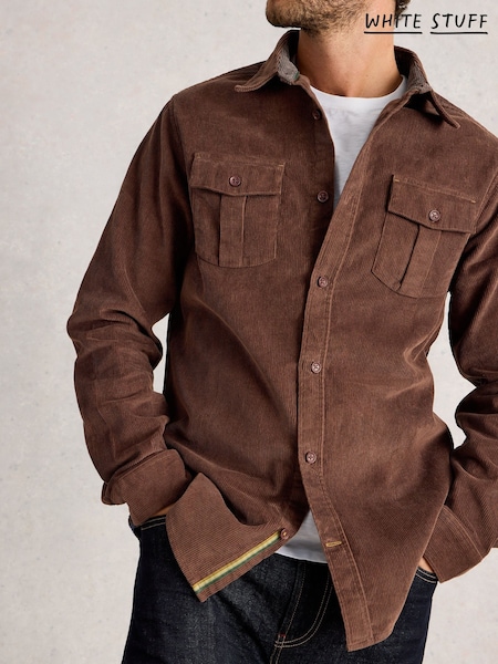 White Stuff Brown Griffin Cord Shirt (V30533) | £55