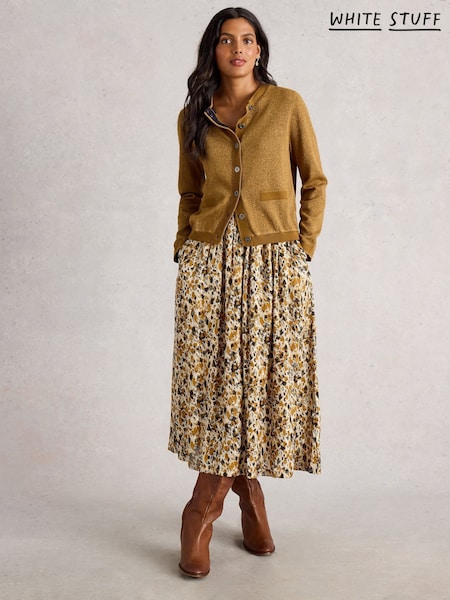 White Stuff Yellow Ari Metallic Skirt (V30534) | £79
