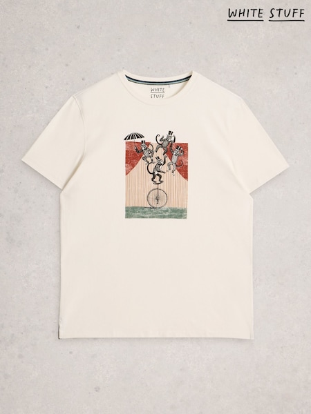 White Stuff White Abersoch Graphic Monkey T-Shirt (V30553) | £28