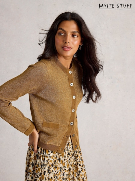 White Stuff Yellow Charlotte Sparkle Cardigan (V30567) | £49