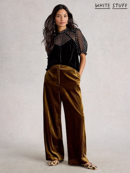 White Stuff Black Lexi Velvet Top (V30580) | £69