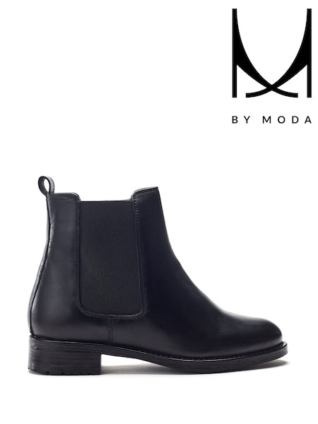 Moda in Pelle Black MbyModa Onsha Leather Ankle Chelsea Boots (V30679) | £49