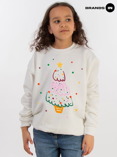 Brands In White Christmas Tree Drawing Sweatshirt (V30695) | £22