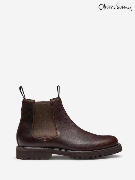 Oliver Sweeney Oiled Calf Leather Chelsea Brown Boots (V30741) | £279