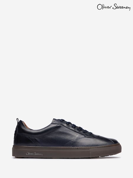 Oliver Sweeney Blue Hand Finished Calf Leather Retro Trainers (V30774) | £239