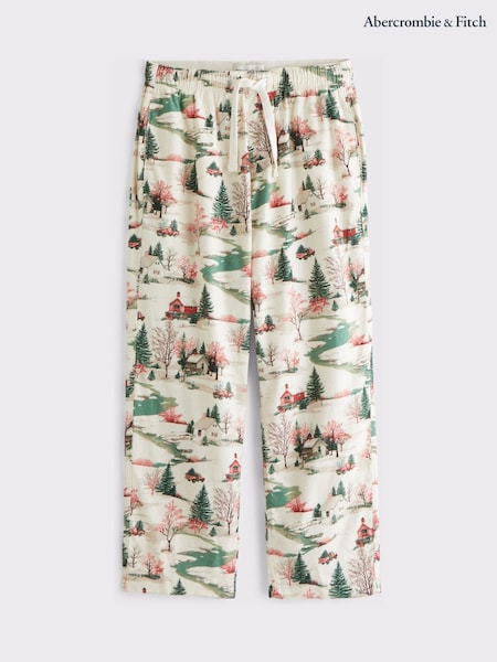 Abercrombie & Fitch White Plaid Pyjama Bottoms (V30807) | £45