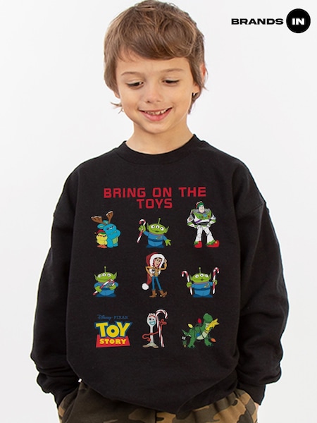 Brands In Black Disney Toy Story Bring On The Toys Christmas Sweatshirt (V30834) | £25