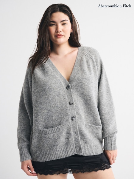 Abercrombie & Fitch Grey V-Neck Cardigan (V30903) | £58