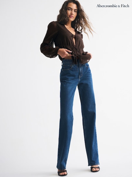 Abercrombie & Fitch Brown Long Sleeve Tie Front Blouse (V30907) | £60