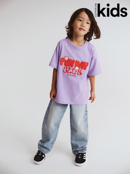 Cotton On Purple Poppy Oversize Graphic Print T-Shirt (V30967) | £12