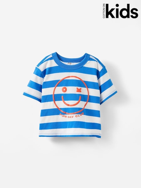Cotton On Blue Bobbi Short Sleeve Graphic T-Shirt (V30969) | £12