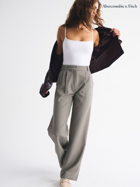 Abercrombie & Fitch Brown Ultra High Rise Sloane Trousers (V31049) | £65