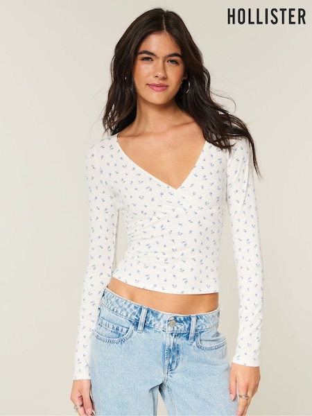 Hollister Basic Long Sleeve Wrap Top (V31102) | £18