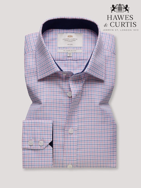 Hawes & Curtis Red Multi Check Slim Fit Shirt (V31154) | £69