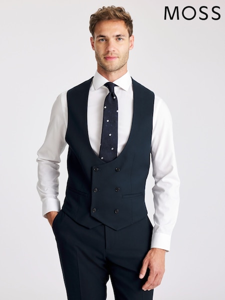 MOSS Dark Teal Slim Fit Flannel Waistcoat (V31192) | £80