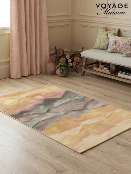 Voyage Maison Orange Arizona Sand Printed 100% Wool Rug (V31195) | £224 - £340