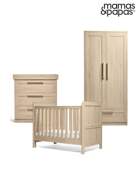 Mamas & Papas 3 Piece Light Oak Atlas Convertible Cot Range (V31293) | £728