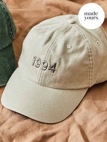 Personalised Birth Year Cap in Natural by Made Yours (V31335) | £20