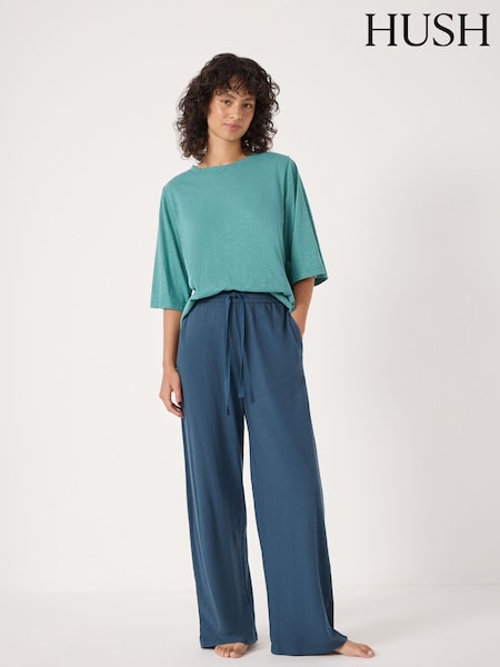 Hush Green Midy Cotton Slub Contrast Cord Pyjamas (V31366) | £65