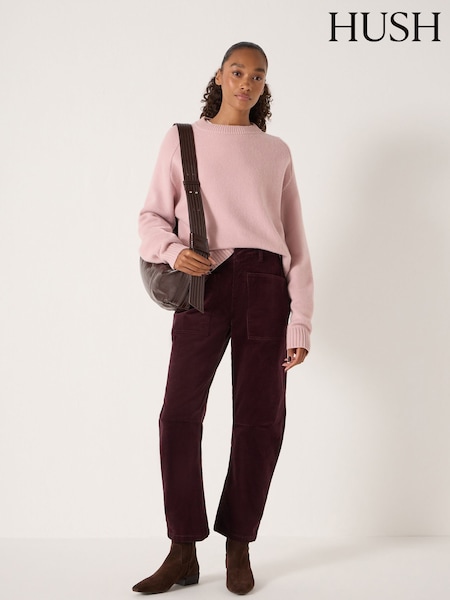 Hush Purple Cordi Barrel Leg Cord Trousers (V31370) | £110