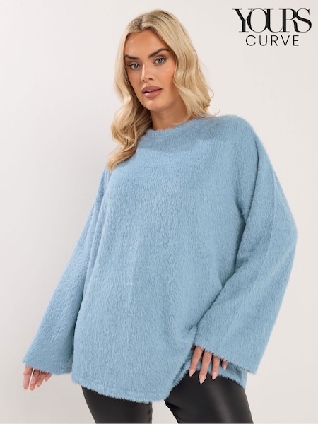 Yours Curve Blue Eyelash Jumper (V31450) | £29