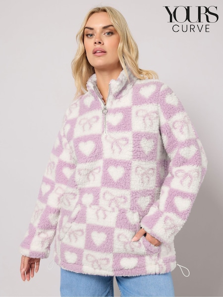 Yours Curve Pink Sherpa Borg Fleece (V31456) | £31