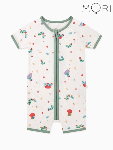 Short Sleeve Summer Zip Romper/Sleepsuit (V31479) | £29.50