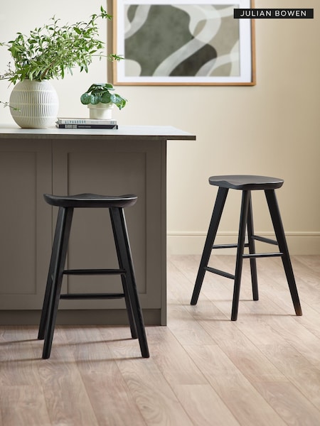 Julian Bowen Black Mulu Solid Oak Bar Stool (V31513) | £135