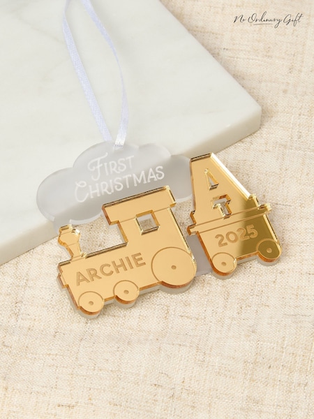Personalised Train First Christmas Decoration by No Ordinary Gift (V31530) | £18