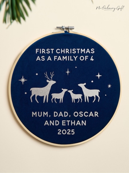 First Christmas As A Family Velvet Hoop by No Ordinary Gift (V31535) | £28