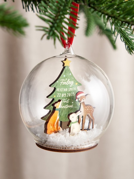 Woodland Animals Baby Details Christmas Bauble by No Ordinary Gift (V31548) | £30